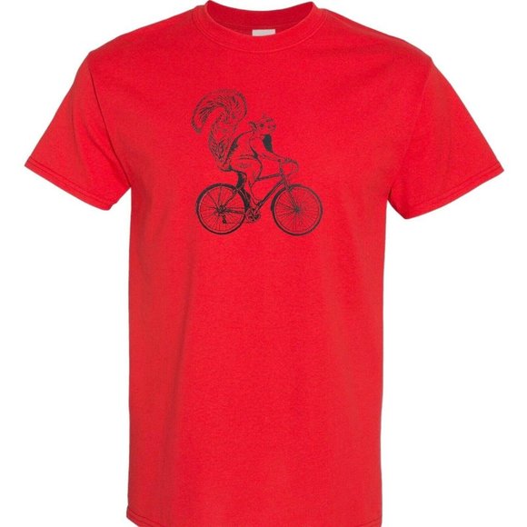 Bike Riding Squirrel Tee Squirrel Riding T-Shirt - Picture 2 of 10
